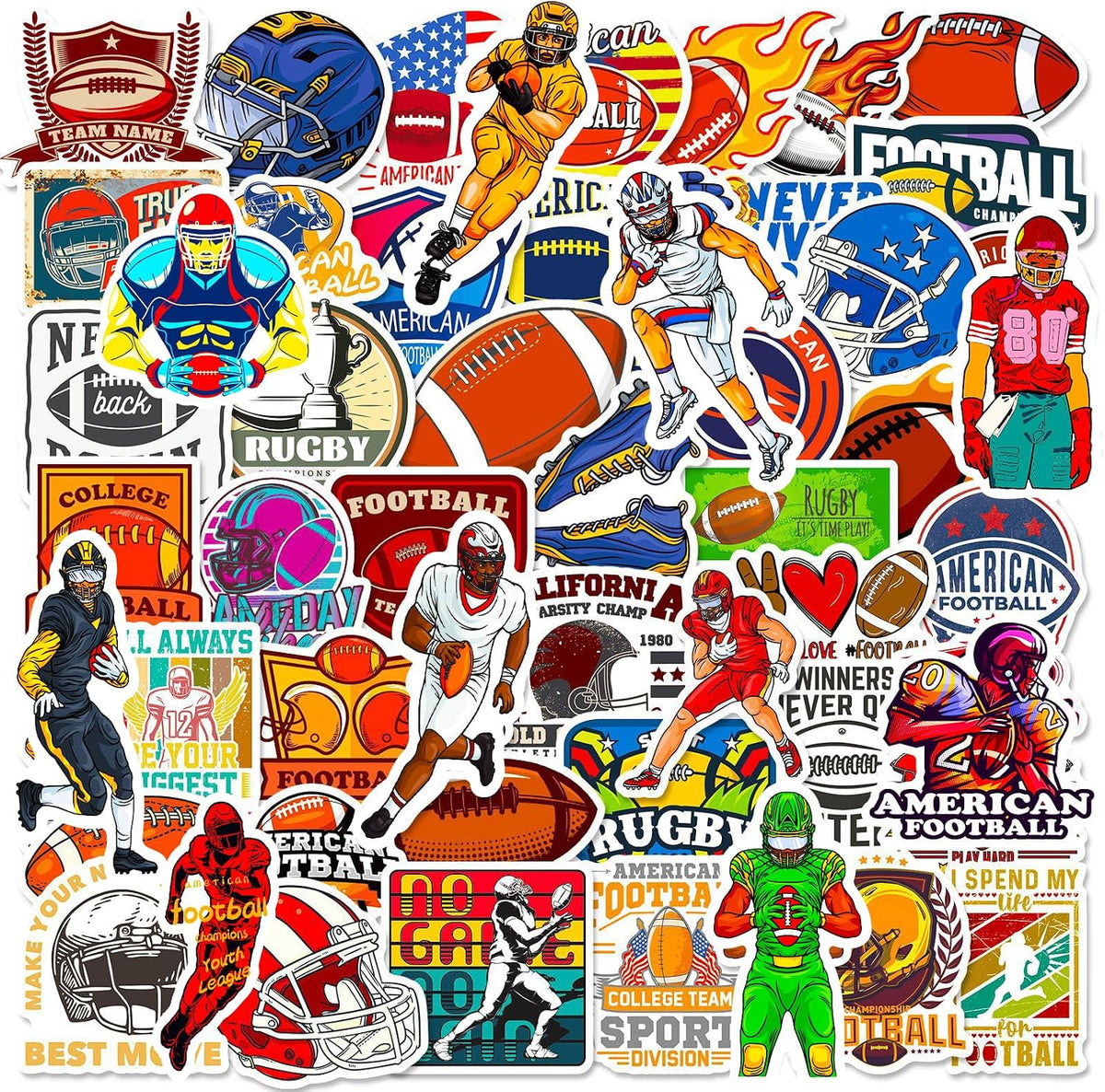100PCS Vintage Christmas Stickers - Football