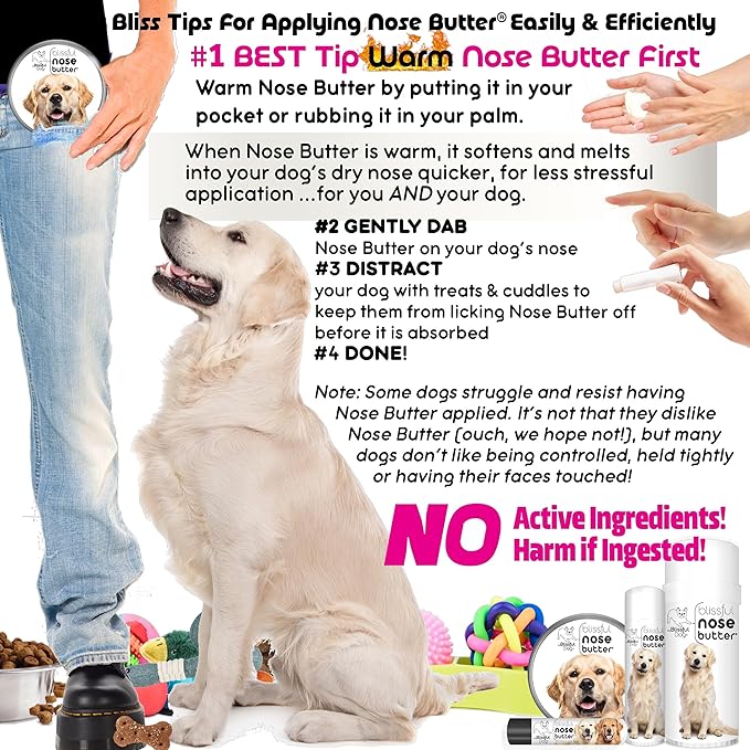 The Blissful Dog Golden Retreiver Unscented Nose Butter - Dog Nose Butter, 0.15 Ounce
