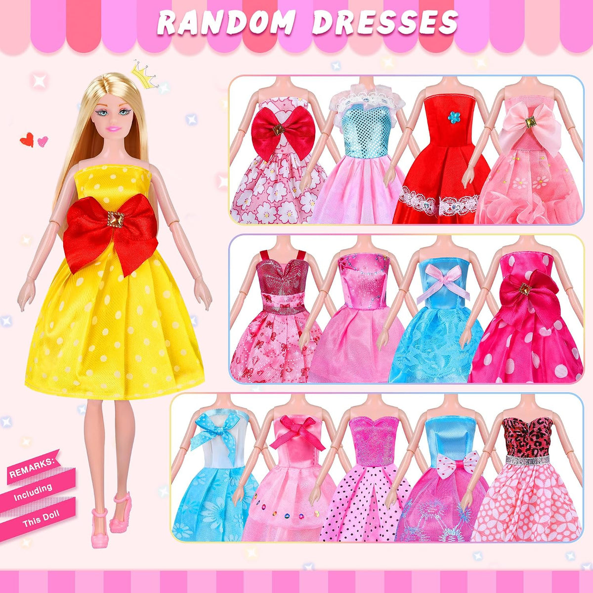 135 Pcs Doll Clothes and Accessories with Doll - MT027A - image 3