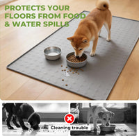 Silicone Pet Food Mat, Extra Large 34x22 Inch - Grey / 34"L x 22"W - image 4