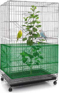 Bird Cage Net Cover Seed Catcher - Green / 118 x 15 Inch/ 300 x 37 cm