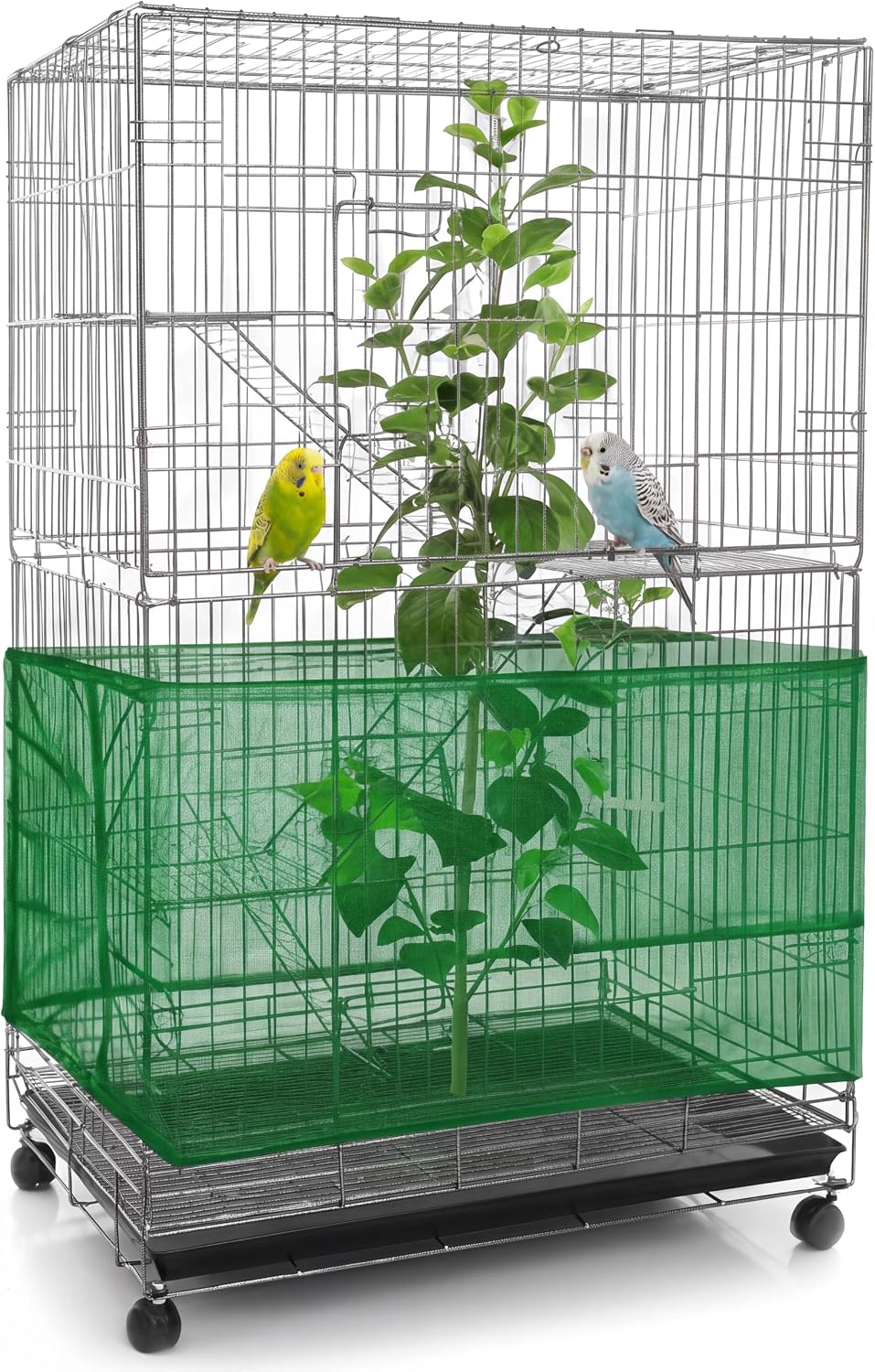 Bird Cage Net Cover Seed Catcher - Green / 118 x 15 Inch/ 300 x 37 cm