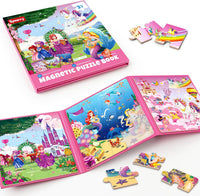 SYNARRY Unicorn Mermaid Princess Magnetic Puzzles for Child 3-5 - Princess Mermaid Unicorn