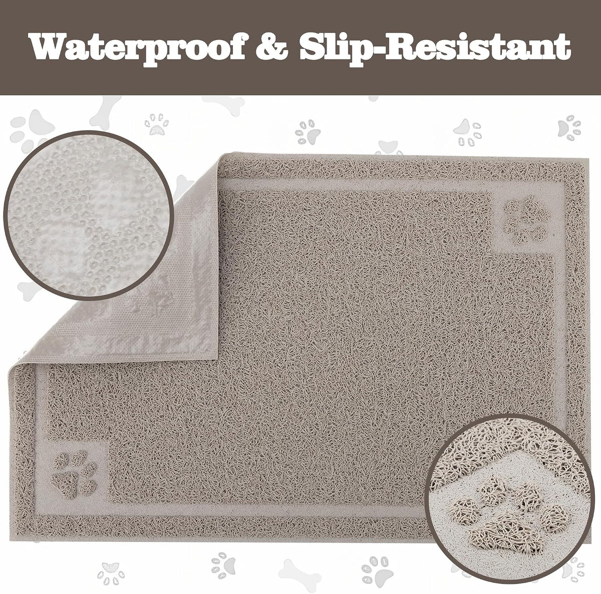 Darkyazi Pet Feeding Mat Large for Dogs and Cats - Gray Sand - image 3