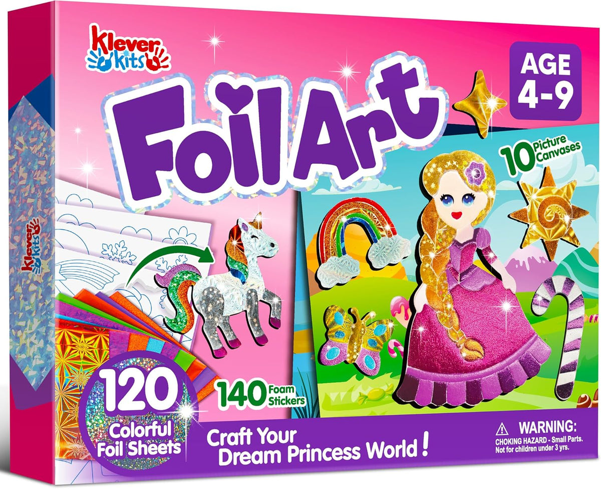 Klever Kits Unicorn Foil Art, Arts & Crafts for Kids 4 and Up - Princess