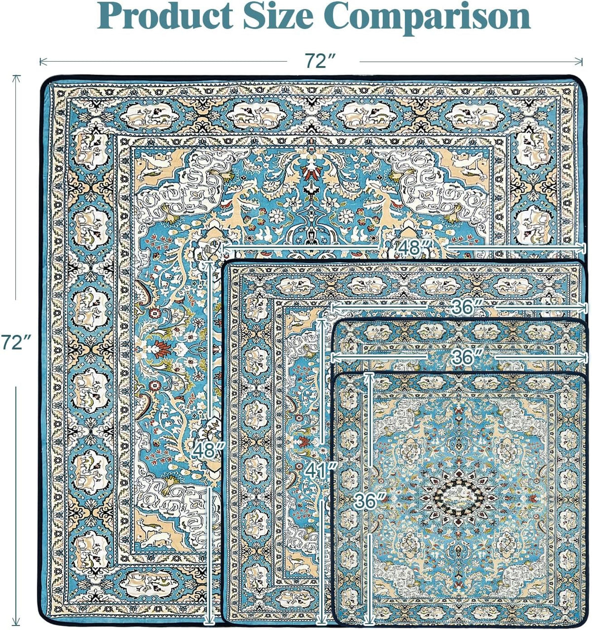 Washable Pee Pads for Dogs, Reusable Puppy Pads 36"x 41" 2 Pack – Essentials for Dogs - Medallion Blue / 36"*36"(Pack of 2) - image 2
