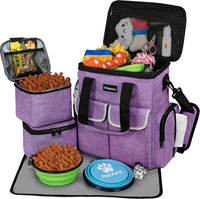 PetAmi Dog Travel Bag Organizer, Pet Supplies Diaper Tote - 12.0"L x 5.0"W x 15.0"H / Heather Purple