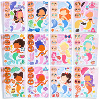 JOYIN 36 Sheets 9"x6" Make a face Stickers for Kids - Mermaid
