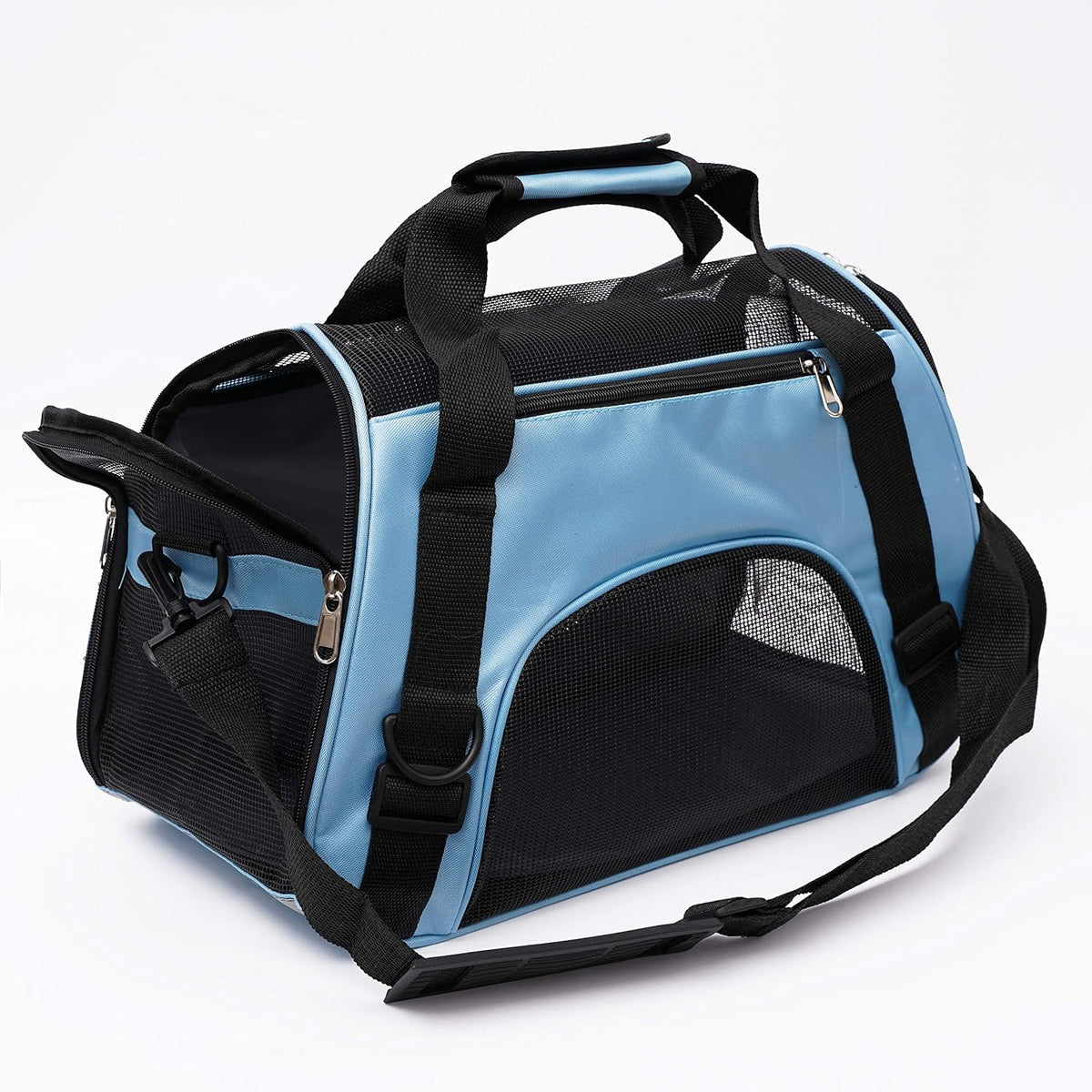 MuchL Cat Carrier for Cats Soft-Sided Travel Pat Carrier for Cat - Small-Blue - image 3