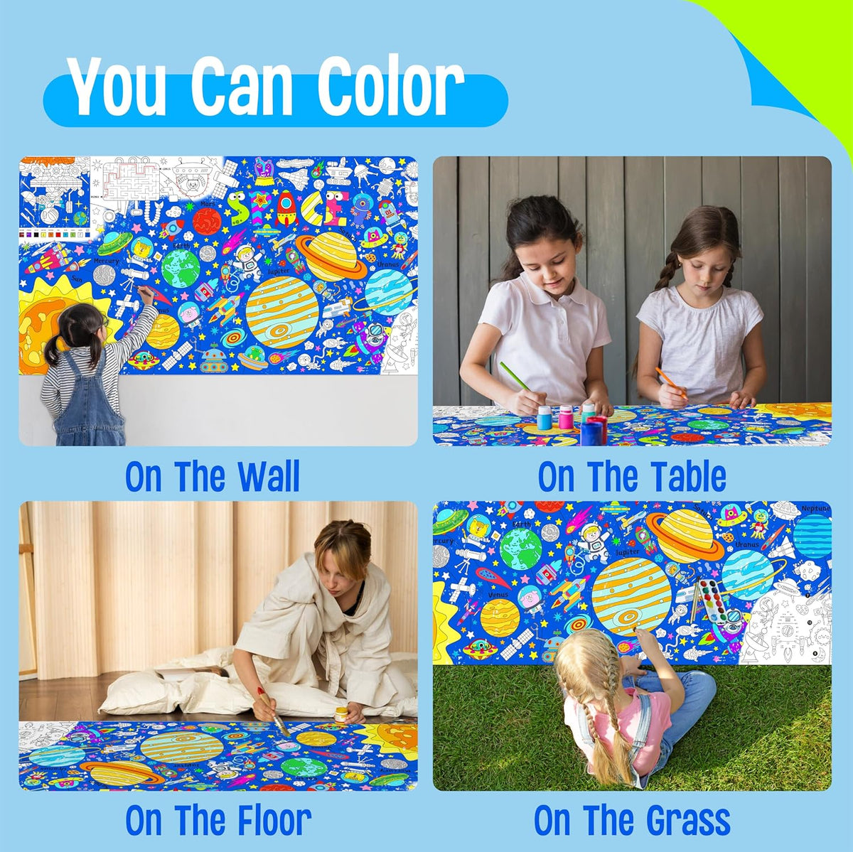 SpriteGru jumbo Halloween coloring poster with ghosts, pumpkins and witches - view 36