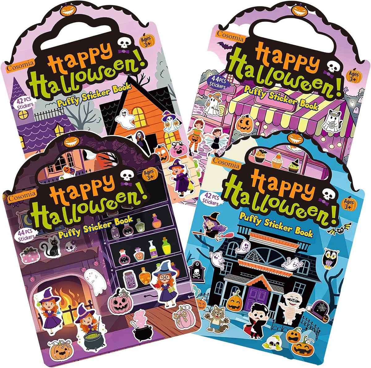 Cosomia 6 reusable puffy sticker books with princess, mermaid and garden themes - view 4