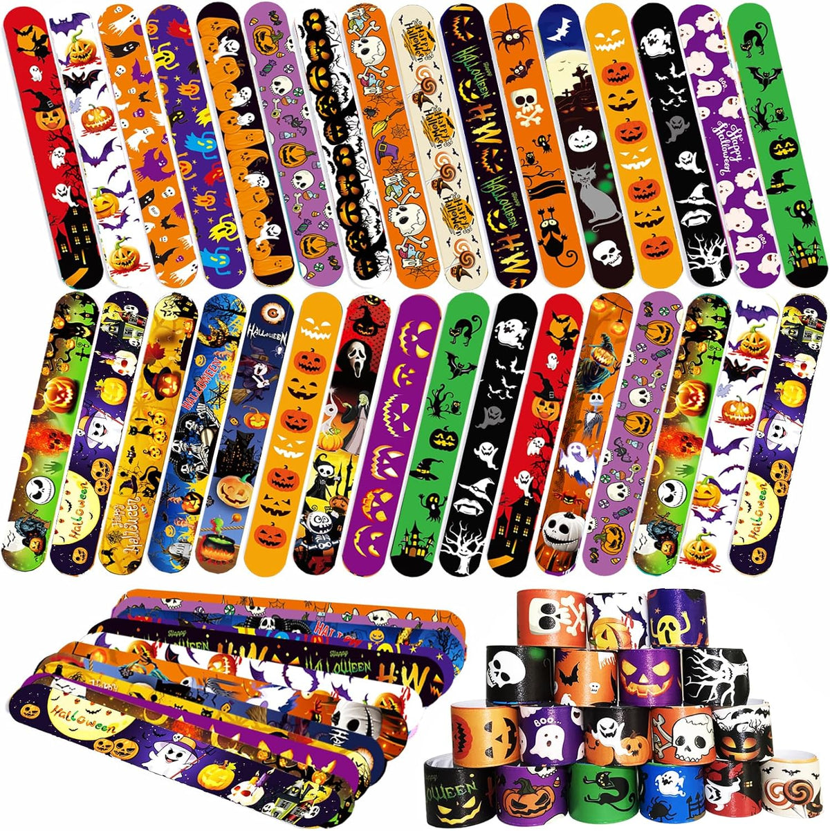 Halloween Slap Bracelets for Kids - 100b