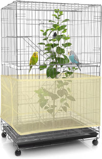 Bird Cage Net Cover Seed Catcher - Yellow / 118 x 15 Inch/ 300 x 37 cm