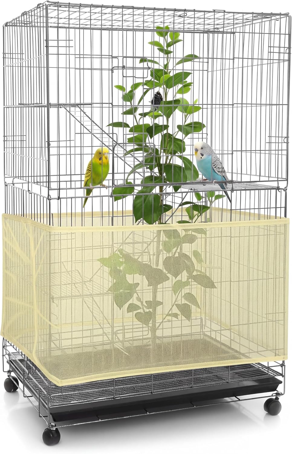 Bird Cage Net Cover Seed Catcher - Yellow / 118 x 15 Inch/ 300 x 37 cm