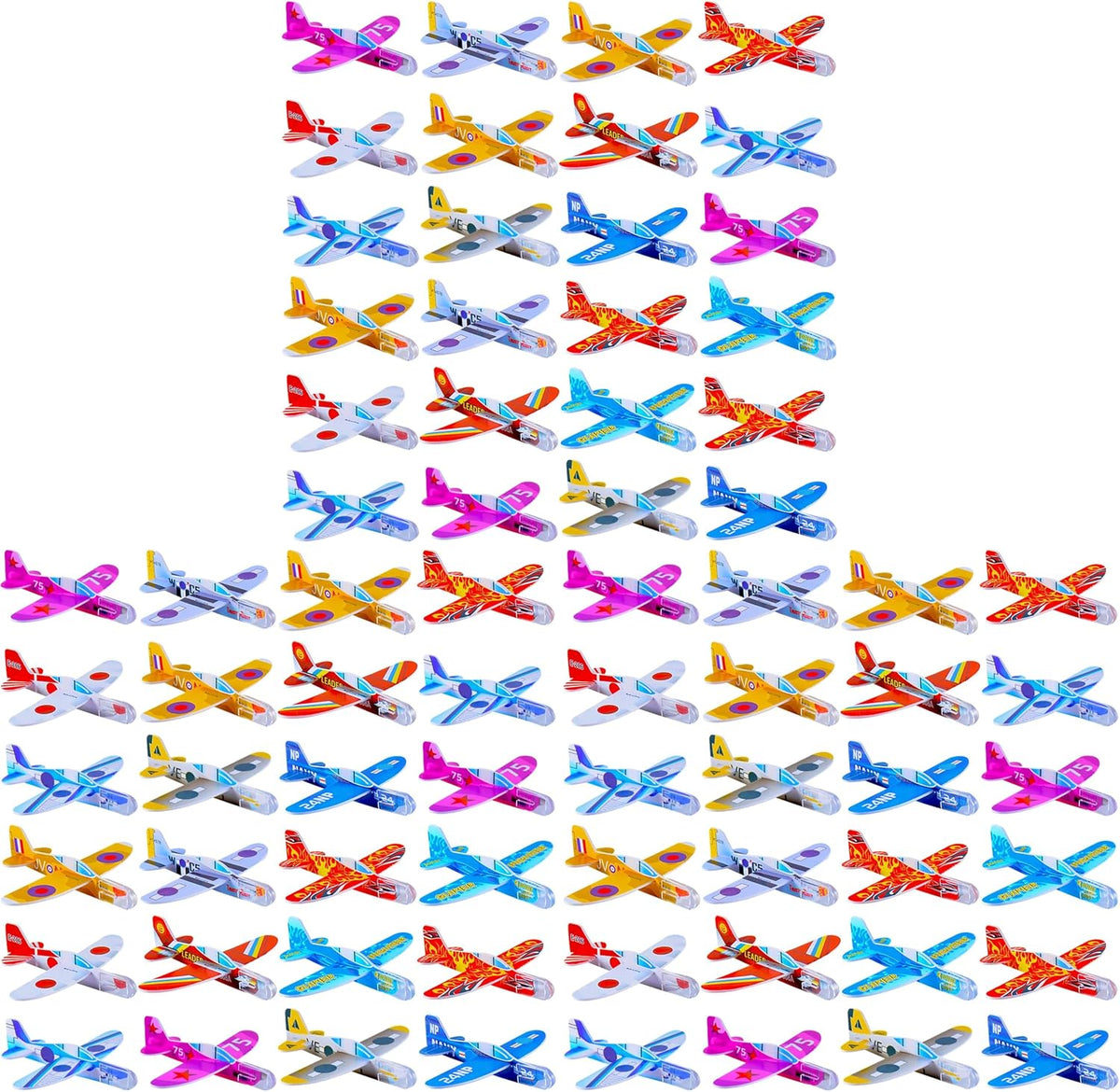 XIPEGPA 60 pack of colorful glider airplanes for kids to assemble and fly
