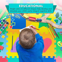 ProSource Kids Foam Puzzle Floor Play Mat with Shapes & Colors 36 - Shapes & Colors - image 3