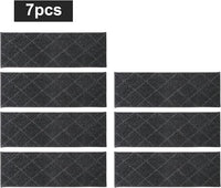 COSY HOMEER Edging Stair Treads Non-Slip Carpet Mat 28inX9in Indoor Stair Runners for Wooden Steps, Edging Stair Rugs for Kids and Dogs, 100% Polyester TPE Backing (7pc, Black,)