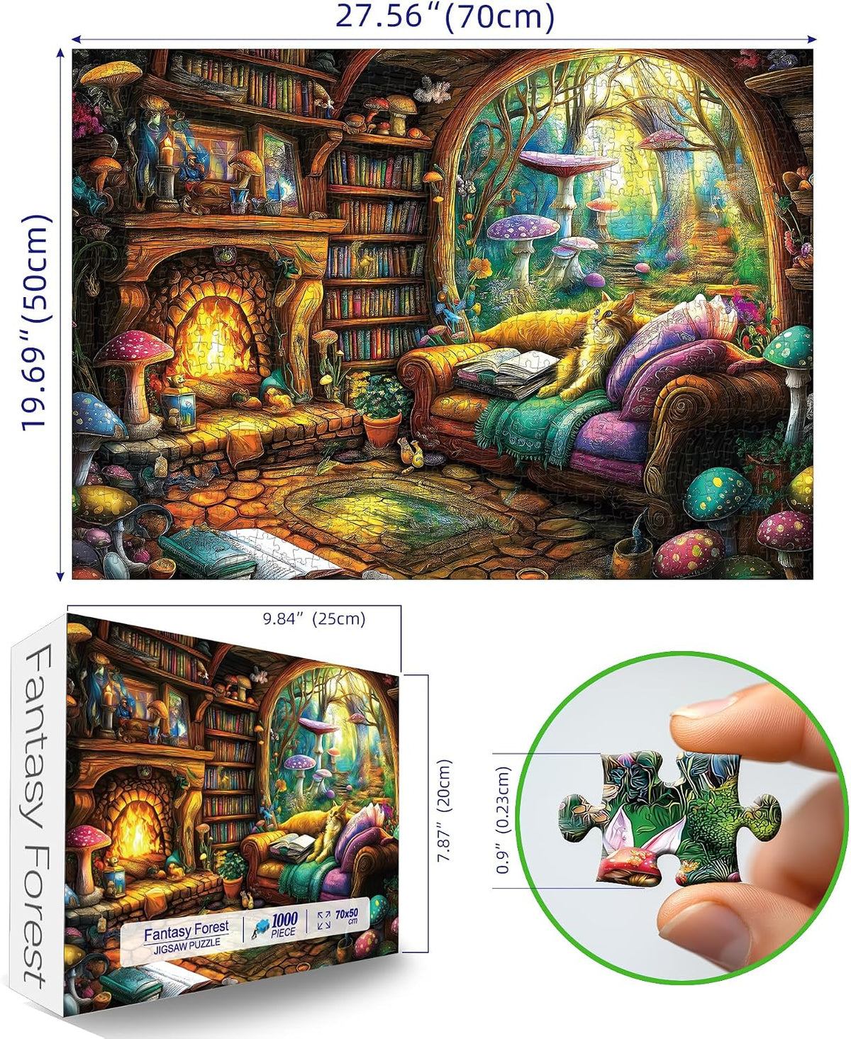 Blueforest Puzzles for Adults 500 Pieces - Fantasy Forest / 27.5" x 19.7" - image 2
