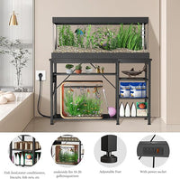 30-40 Gallon Aquarium Stand: Heavy Duty With Power Outlets and Cabinet for Tank Accessories Storage - Metal Frame, 1000LBS Capacity, Suitable for Fish & Reptile Terrariums