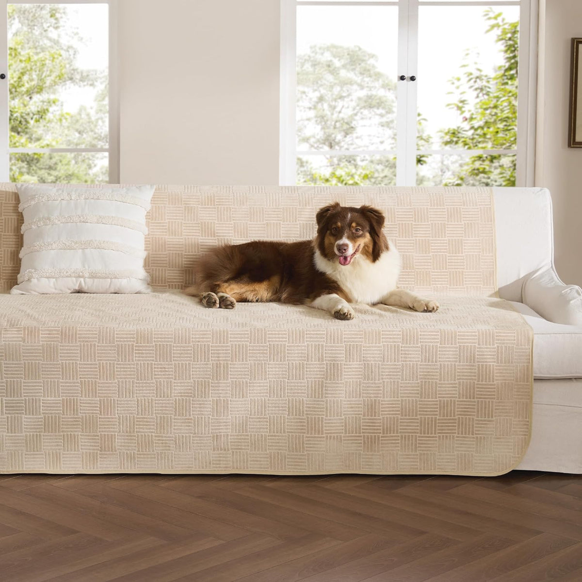 Bedsure Waterproof Couch Cover for Sofa and Dogs Quick Drying - 52x82 inch / Sandy Tan