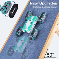 NEXBOX Cool 8 Wheels Hand Controlled rc Stunt Car Toys - Sky Blue - image 4