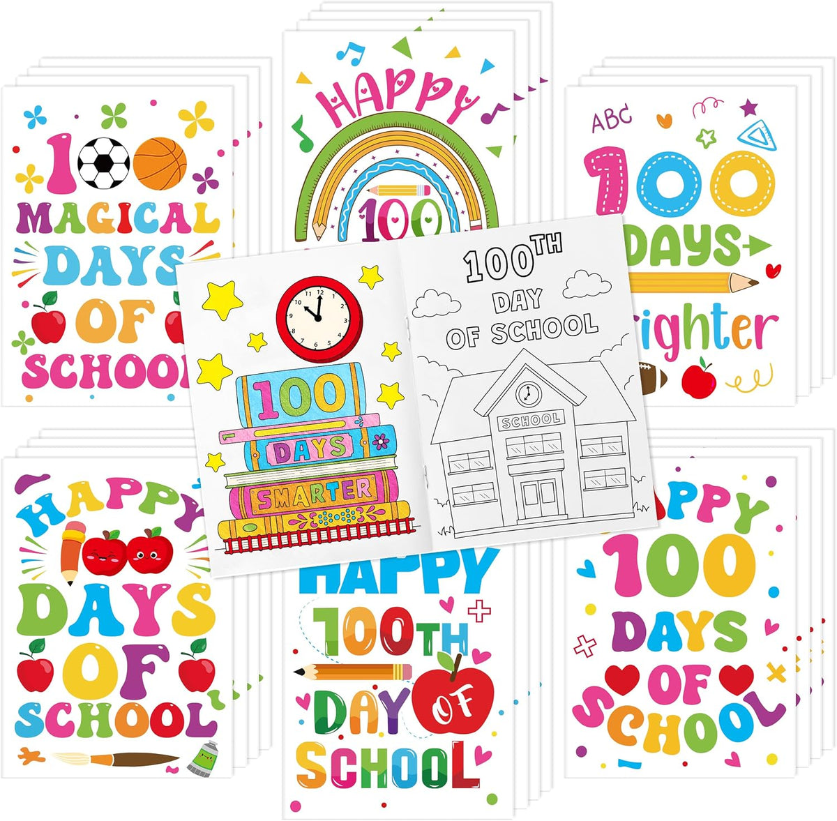 24Pcs Bible Coloring Books Religious Theme DIY Color-in Pages – Fun for Kids & Family - 100th Day of School (White)