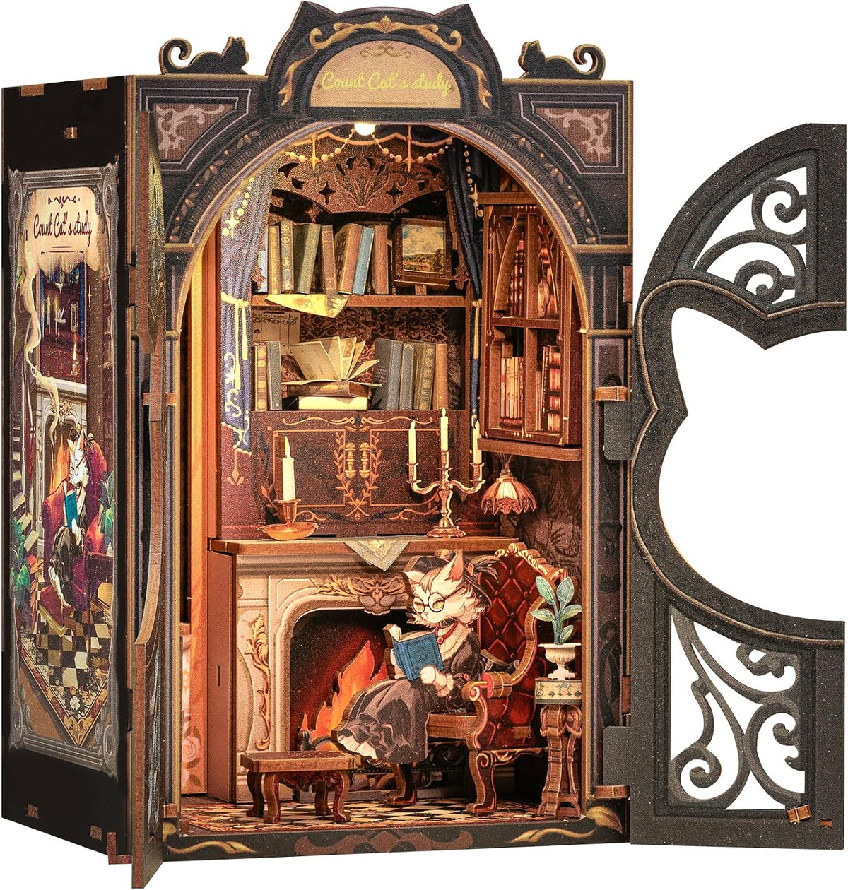 CUTEBEE 3D Wooden Puzzle for Adults - Count Cat's Study