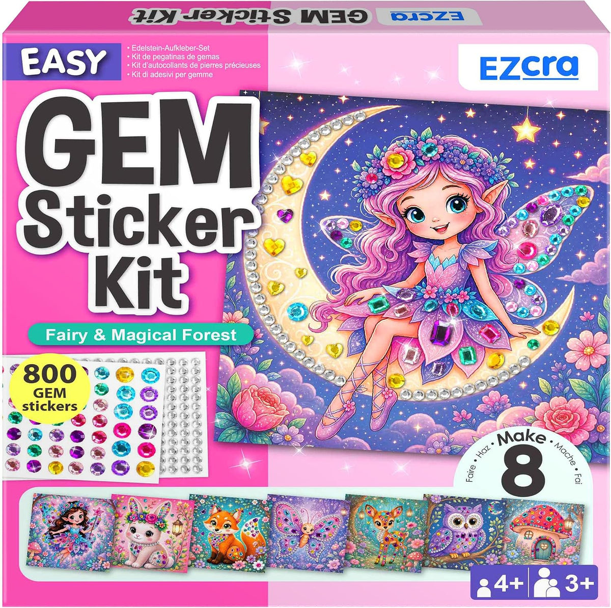 EZCRA Gem Sticker Kit for Kids, 990+ Stickers - Fairy