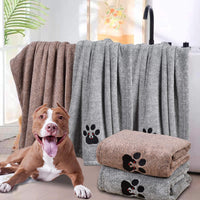 Dogvingpk Dog Towels for Drying Dogs 2 Pack - 2grey and 2brown / M-36" * 28" - image 2
