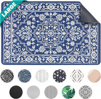 Dog Mat for Food and Water, Cat Feeding Mat - 16.5"L x 26"W / Large Casablanca