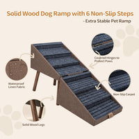 XXL 2-in-1 Ottoman Dog Stairs for Large Dogs - Coffee H 21.6'' - image 4