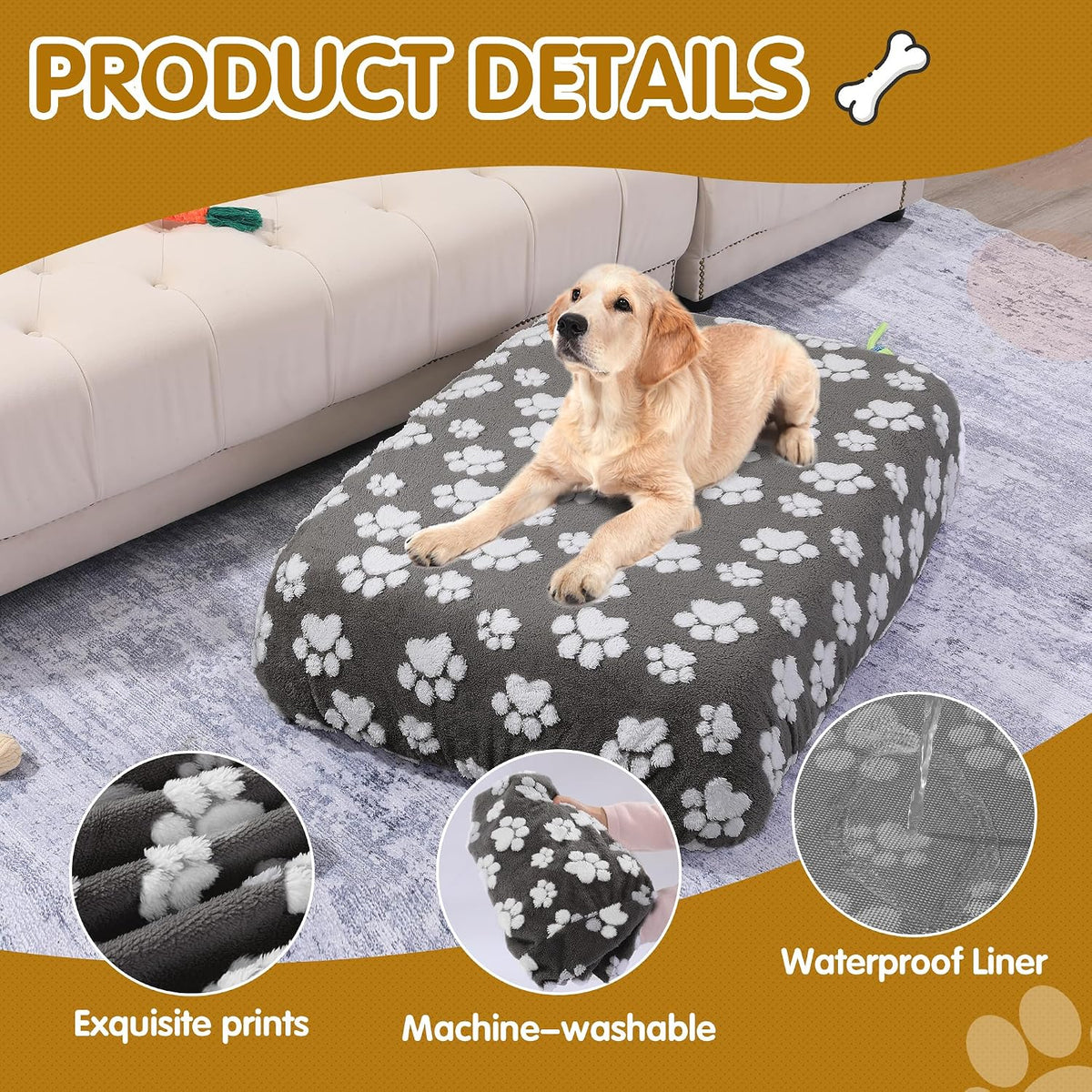 BALAPET Washable Dog Bed Cover 100% Waterproof - 44x35x6in (Pack of 2) / Dark Gray - image 4