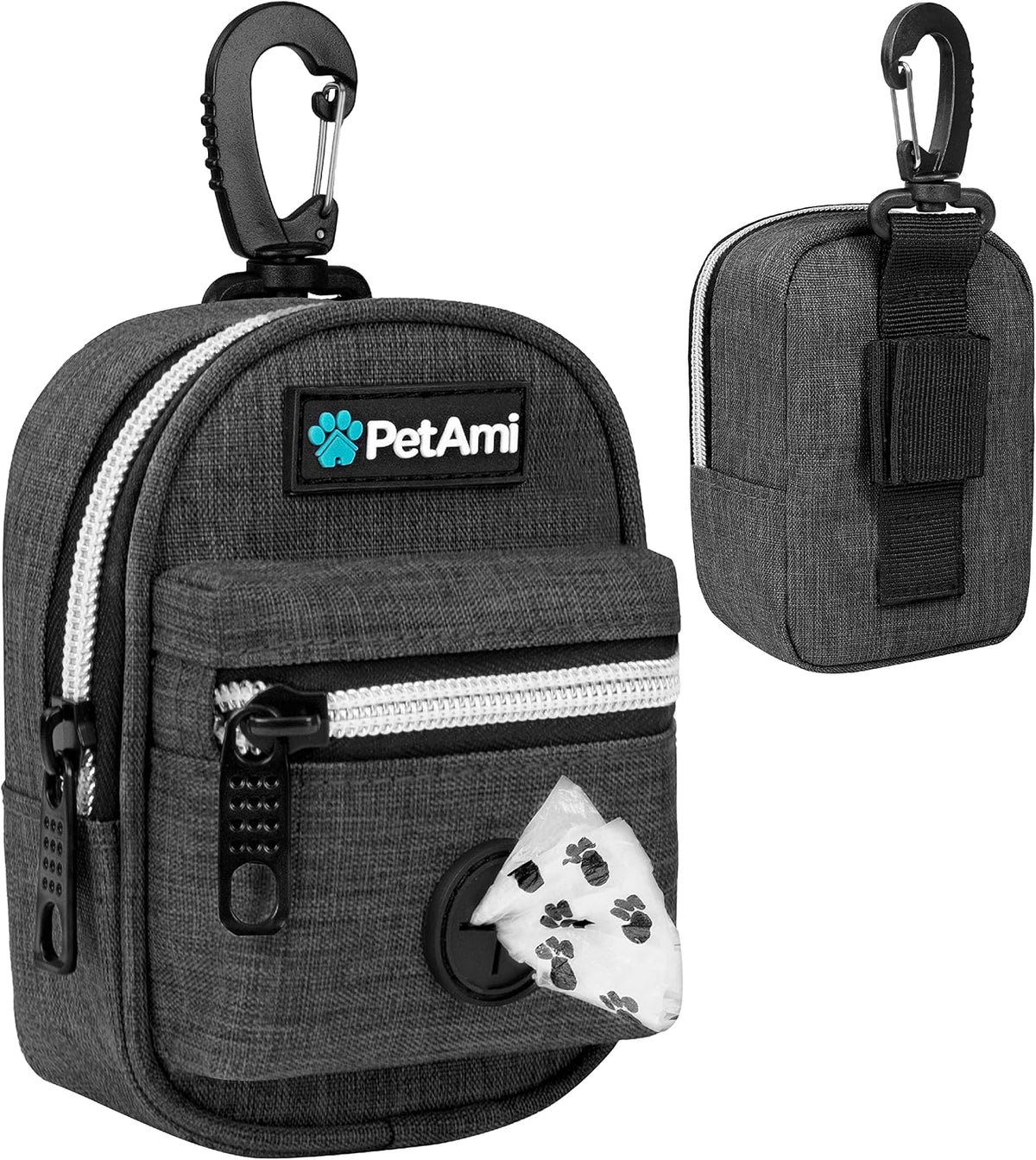 PetAmi Dog Poop Bag Holder for Leash - Charcoal Gray / 1 Count (Pack of 1)