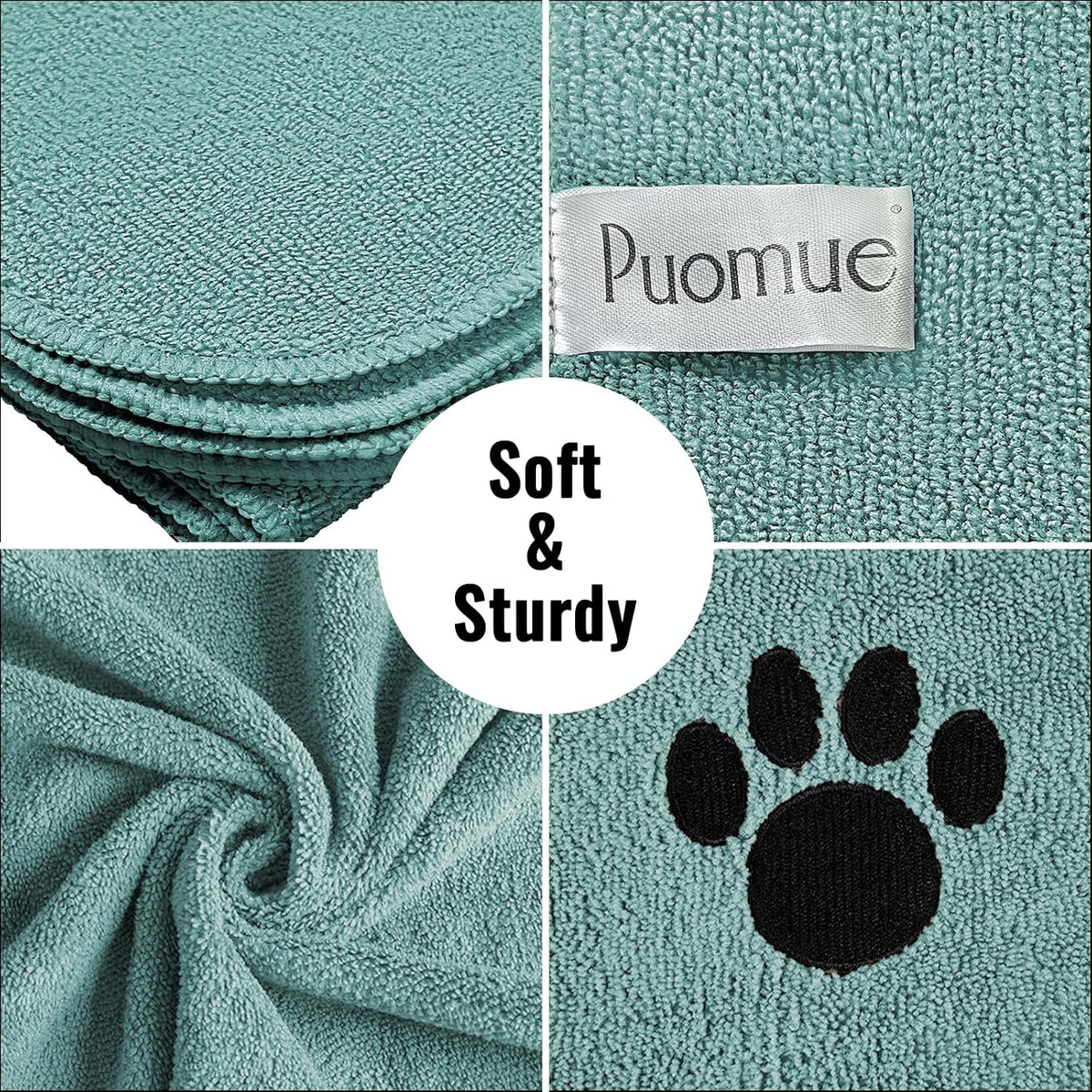 Puomue 2 Pack Microfiber Dog Towels for Drying Dogs - Lake Blue / 40 x 23.6 inches - 1 Pack - image 2