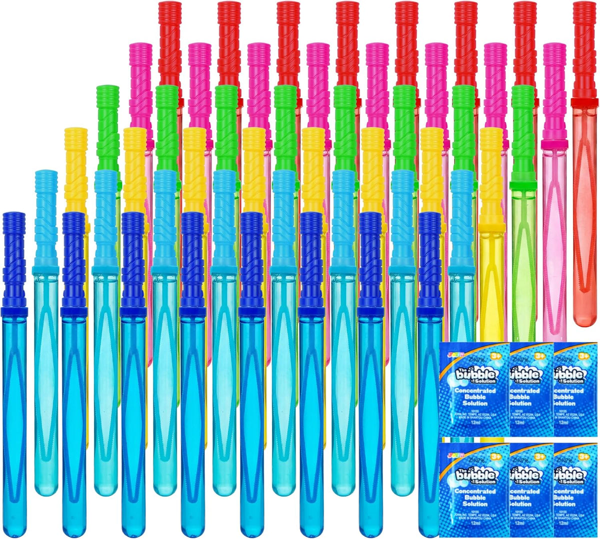 JOYIN 14.6’’ Big Bubble Wands for Kids, Outdoors Toy Activity - Bubble Wand 48 PCS