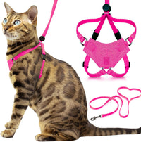 Houdini Escape Proof Cat Harness and Leash – Essentials for Cats - Pink / XL