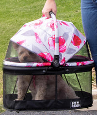 Pet Gear No-Zip View 360 Pet Carrier & Car Seat, 15" - Pink Hydrangea / 20.0"L x 12.0"W x 18.5"H