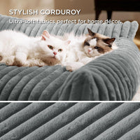 Bedsure ComfyFleece Shown on TV Fluffy Cute Cat Couch for Pets - 30x20x10" / Warm Grey - image 3