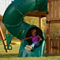 5 Ft Turbo Tube Slide Green – Fun for Kids & Family - image 3