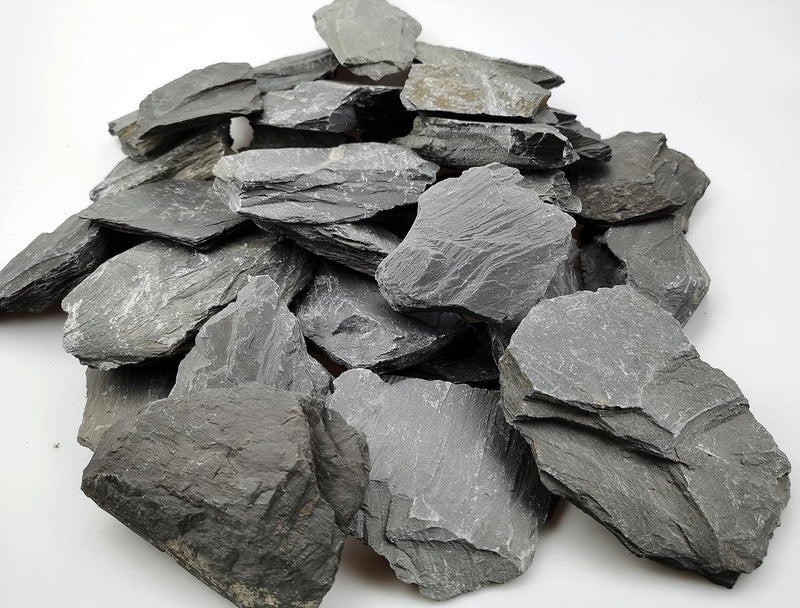 Voulosimi Natural Slate Rocks PH Neutral Stone Perfect Rocks - 5-7 inch / 3.5 LB