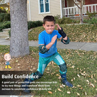 Soft-Style Kids Knee and Elbow Pads with Bike Gloves - Medium / Dogcat - image 3