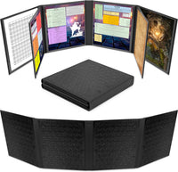 CASEMATIX DM Screen Faux Leather 8-Panel Deluxe GM Screen - Black