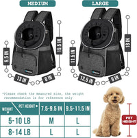 PetAmi Dog Front Carrier Backpack - Medium (15x8x15.5) / Dark Gray - image 3