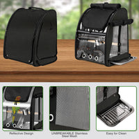 Bird Carrier Bag with Indestructible Stainless Steel Mesh - Black - image 3