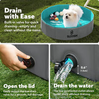 SLOOSH Foldable Dog Kiddie Pool - Gray / 32" x 8" - image 2