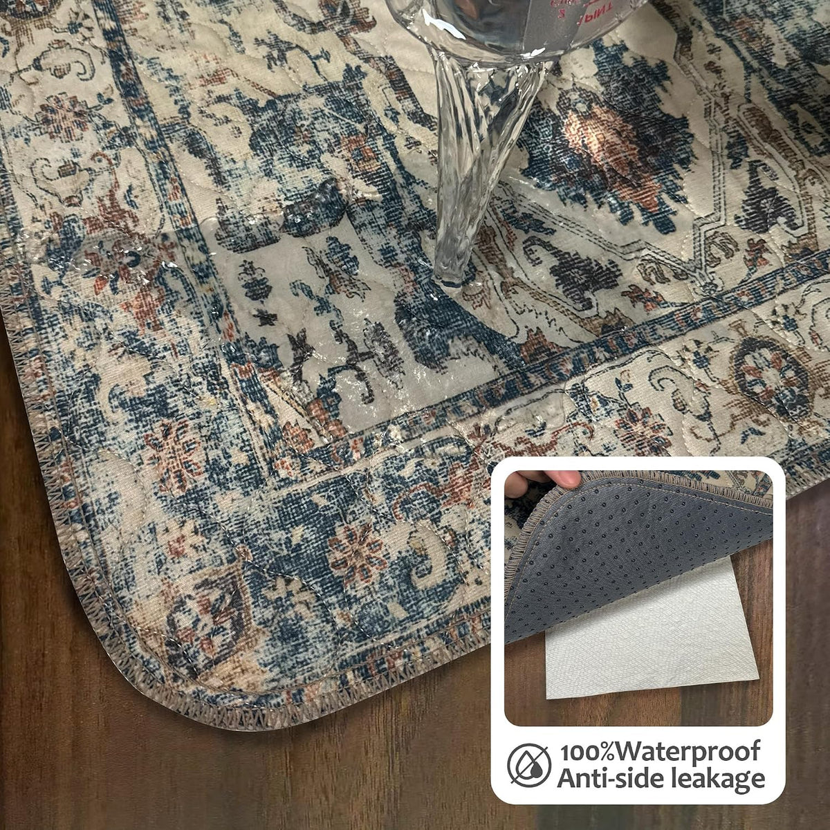 Washable Pee Pads for Dogs, Reusable Puppy Potty Training Pads - Beige/Blue/Multi / 24" ×36"(pack of 2) - image 3