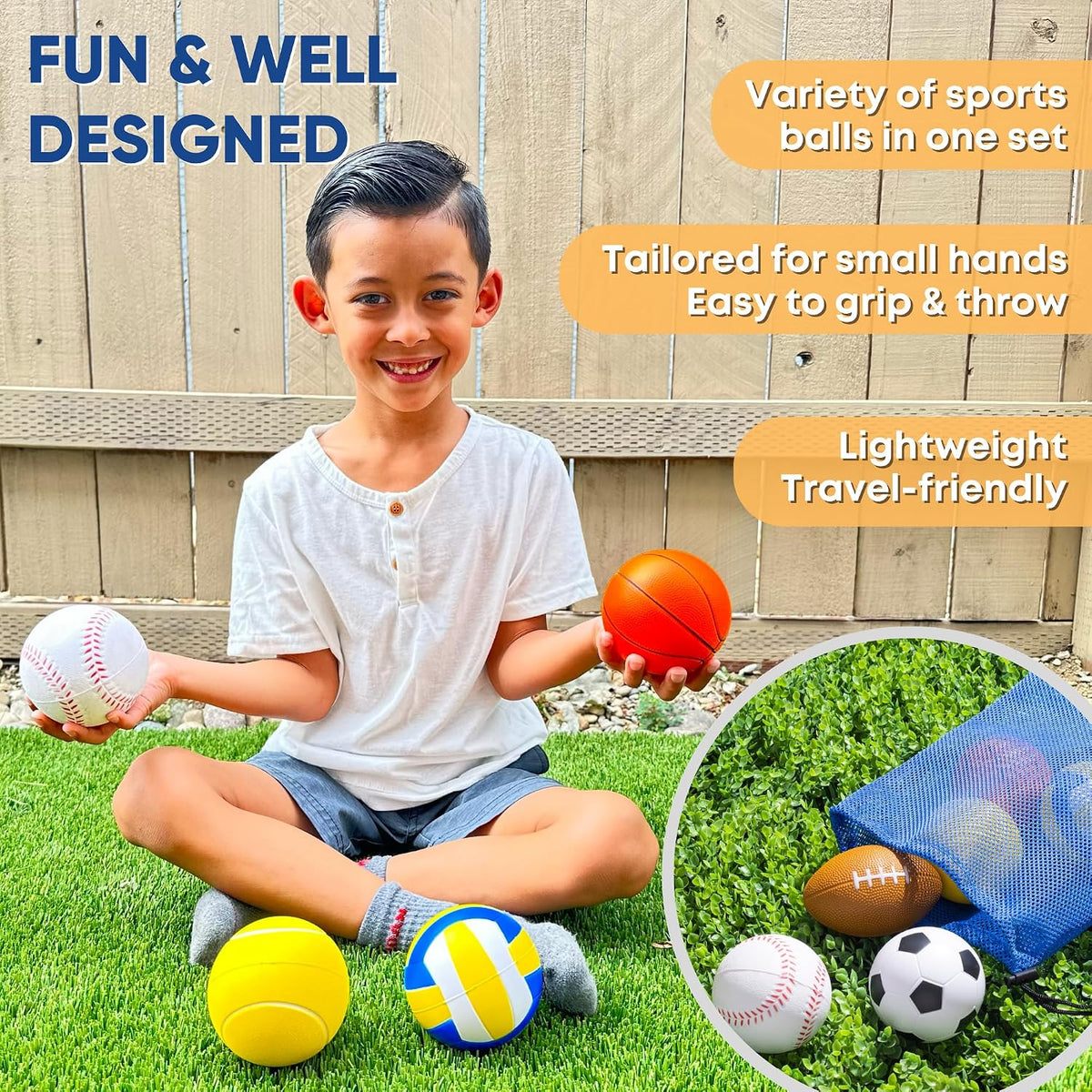Toddler Ball Set, Foam Balls, Sports Outdoor Play Toys - image 2