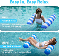 SLOOSH 2 Packs Hammock Pool Floats Adults - Strip-Blue, Navyblue - image 4