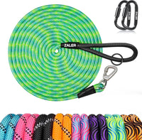 ZALER Long Dog Leash, 50 feet 30ft 20ft 15ft 10ft Dog Training Lead, Heavy Duty Reflective Check - Blue Green / 30FT*2/5"