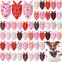 Abbylike 50 Pcs Halloween Dog Bandanas Bulk - Valentines / 25.6 x 17.7 x 17.7"